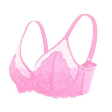 HSIA Minimizer Bra for Women - Plus Size Lace Bra Womans Full Coverage Bras Unlined Underwire Bra for Heavy Breast