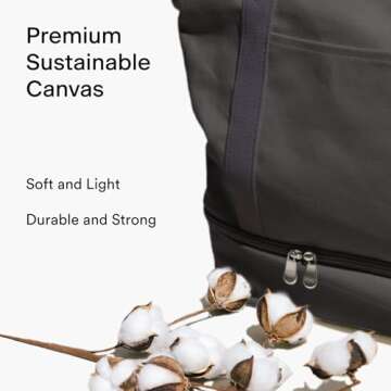 Lo & Sons Catalina Deluxe Tote - Spacious Canvas Travel & Everyday Bag With Shoe Compartment, Luggage Sleeve, Padded Strap | Versatile Durable Bag For Women, Men for Weekend, Hospital, Gym, Carry On