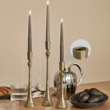 Vintage Cast Iron Taper Candle Holder Set of 3 Decorative Stands