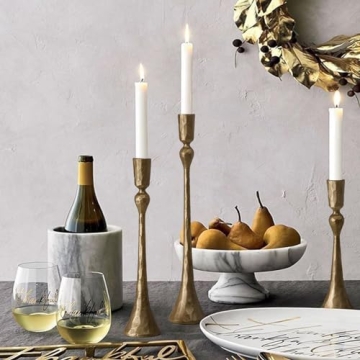 Vintage Cast Iron Taper Candle Holder Set of 3 Decorative Stands