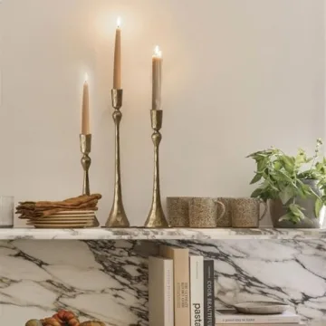 Vintage Cast Iron Taper Candle Holder Set of 3 Decorative Stands