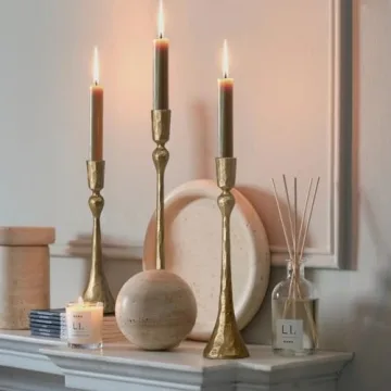 Vintage Cast Iron Taper Candle Holder Set of 3 Decorative Stands