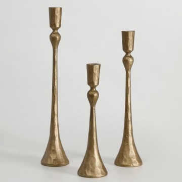 Vintage Cast Iron Taper Candle Holder Set of 3 Decorative Stands