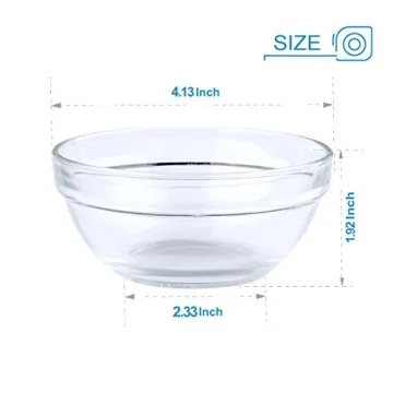 Maredash Mini Bowls 4 Inch Glass Bowls for Kitchen Prep