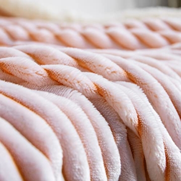 DISSA Sherpa Blanket Fleece Throw – 51x63, White Orange – Soft, Plush, Fluffy, Fuzzy, Warm, Cozy, Thick – Perfect for Couch, Bed, Sofa, Chair - Reversible Throw Blanket