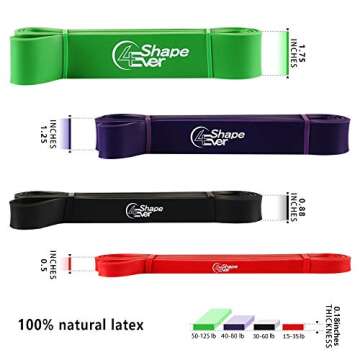 4EverShape Pull Up Assist Bands, Resistance Bands Set with Handles and Door Anchor, Workout Bands, Heavy Duty Exercise Bands for Body Stretching, Powerlifting