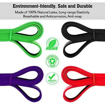 4EverShape Pull Up Assist Bands, Resistance Bands Set with Handles and Door Anchor, Workout Bands, Heavy Duty Exercise Bands for Body Stretching, Powerlifting