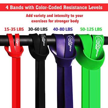 4EverShape Pull Up Assist Bands, Resistance Bands Set with Handles and Door Anchor, Workout Bands, Heavy Duty Exercise Bands for Body Stretching, Powerlifting