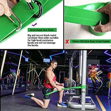 4EverShape Pull Up Assist Bands, Resistance Bands Set with Handles and Door Anchor, Workout Bands, Heavy Duty Exercise Bands for Body Stretching, Powerlifting