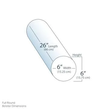 EARTHLITE Massage Bolster Pillow Full Round – Durable, Easy to clean 100% PU Upholstery incl. Stra...