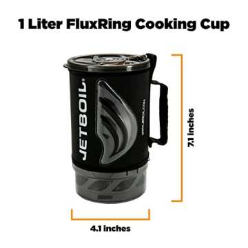 Jetboil Flash Java Kit Camping and Backpacking Stove Cooking System with Silicone French Press Coffee Maker, Carbon