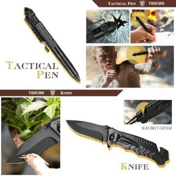 Gifts for Men Dad Husband Him, Survival Kit, Emergency Survival Gear and Equipment 14 in 1, Annivers...