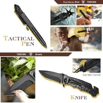 Gifts for Men Dad Husband Him, Survival Kit, Emergency Survival Gear and Equipment 14 in 1, Annivers...