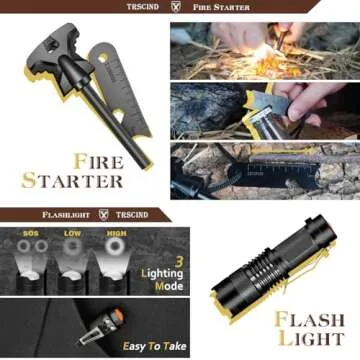 Gifts for Men Dad Husband Him, Survival Kit, Emergency Survival Gear and Equipment 14 in 1, Anniversary Birthday Gifts for Him Boyfriend, Hunting Fishing Camping Accessories, Cool Gadget