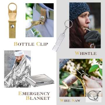 Gifts for Men Dad Husband Him, Survival Kit, Emergency Survival Gear and Equipment 14 in 1, Anniversary Birthday Gifts for Him Boyfriend, Hunting Fishing Camping Accessories, Cool Gadget