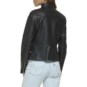 Levi's Women's Faux Leather Motocross Racer Jacket - Stylish & Comfortable
