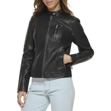 Levi's Women's Faux Leather Motocross Racer Jacket - Stylish & Comfortable