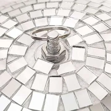 Boshen 2 Pack 8" Disco Mirror Ball with Hanging Ring Silver Party Disco Ball Light for Party Xmas DJ Stage Lighting Effect