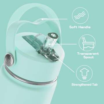 OISIZ Kids Water Bottle with Straw Lid 10oz, Vacuum Insulated 316 Stainless Steel Water Bottles for ...