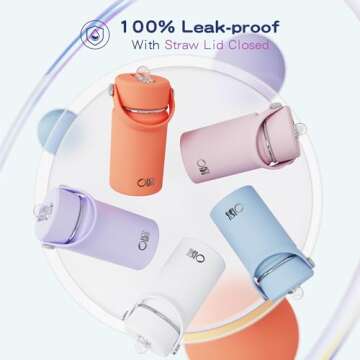 OISIZ Kids Water Bottle with Straw Lid 10oz, Vacuum Insulated 316 Stainless Steel Water Bottles for Kids for School, Leakproof Water Bottle, BPA Free and Keep Cold for 24 Hours