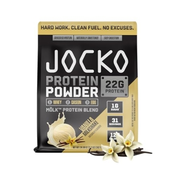 Jocko Mölk Whey Protein Powder 22g Protein - Low Sugar Monk Fruit Blend for Muscle Recovery