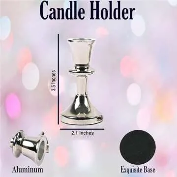 Candlestick Holders Set of 2 - Silver Candlestick Holder Vintage Modern Decorative Centerpiece for Table Mantel Wedding Housewarming Gift for Taper Candles