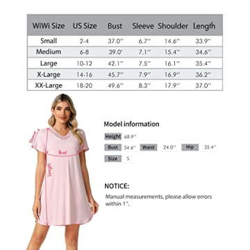 WiWi Bamboo Viscose Nightgowns Soft Women's Sleepwear