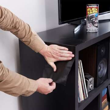 Flex Tape, 4 in x 5 ft, Black, Original Thick Flexible Rubberized Waterproof Tape - Seal and Patch Leaks, Works Underwater, Indoor Outdoor Projects - Home RV Roof Plumbing and Pool Repairs