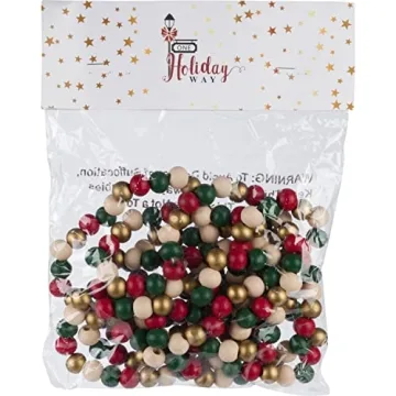 9-Foot Wood Bead Garland for Chic Rustic Home Decor