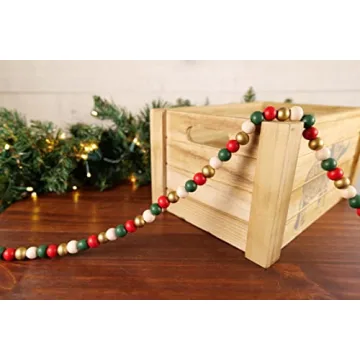 9-Foot Wood Bead Garland for Chic Rustic Home Decor