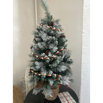 9-Foot Wood Bead Garland for Chic Rustic Home Decor