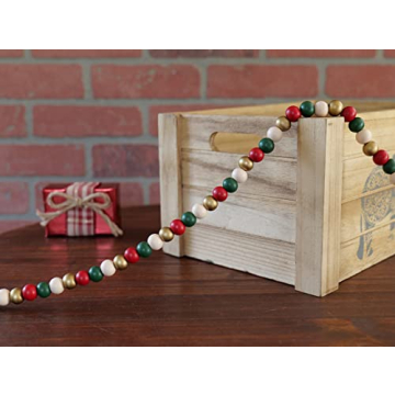 9-Foot Wood Bead Garland for Chic Rustic Home Decor