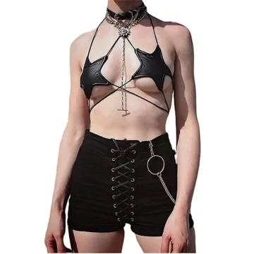 Caviotess Holographic Star Bra Crop Top for Night Events