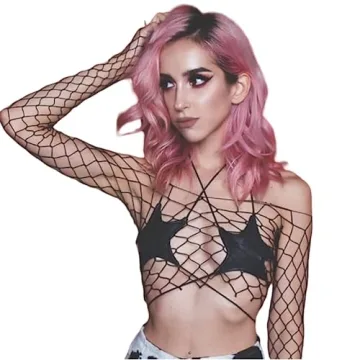 Caviotess Holographic Star Bra Crop Top for Night Events