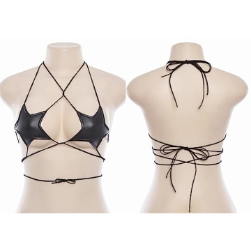 Caviotess Holographic Star Bra Crop Top for Night Events