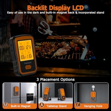 Taimasi Wireless Meat Thermometer with 4 Probes & Injector