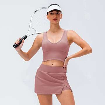 Workout Crop Tank Tops for Women Sleeveless Sports Basic Shirts Fitness Yoga Reversible Ribbed Summer Tops Pink