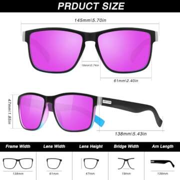 GRFISIA Vintage Polarized Sunglasses for Men and Women Driving Sun glasses 100% UV Protection