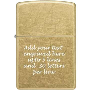 Custom Personalized Zippo Classic Street Brass Windproof Oil Lighter Engraving - Unique Gift for All...