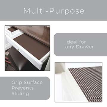 Smart Design Classic Grip Shelf Liner for Home Organization