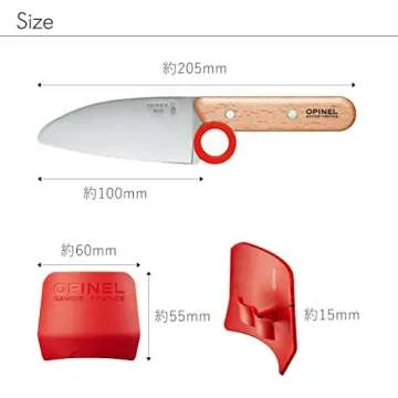 Opinel Le Petit Chef Knife Set, Chef Knife with Rounded Tip, Fingers Guard, For Children, Teaching Food Prep and Kitchen Safety, 2 Piece Set, Made in France