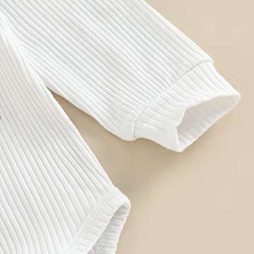 Baby Girl My 1st Christmas Outfits Letter Long Sleeve Romper Tops+Bell Bottom Pants+Headband 3 Pcs Clothes Set (A-Red, 3-6 Months)