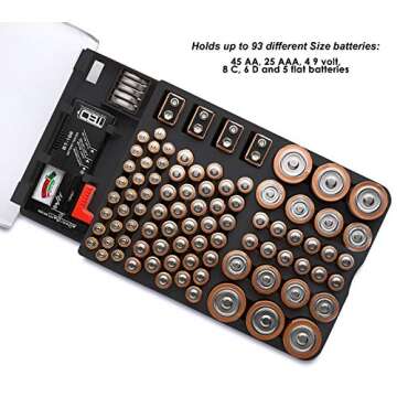 The Battery Organizer TBO1531 The Batt Storage Case, Black & Duracell - CopperTop AAA Alkaline Batteries - Long Lasting, All-Purpose Triple A Battery for Household and Business - 20 Count