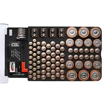 The Battery Organizer TBO1531 The Batt Storage Case, Black & Duracell - CopperTop AAA Alkaline Batteries - Long Lasting, All-Purpose Triple A Battery for Household and Business - 20 Count