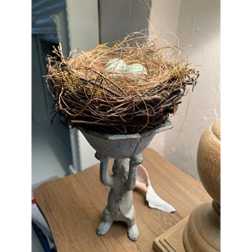 Antique White Cast Iron Rabbit Planter and Bird Feeder