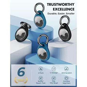 UNBREAKcable AirTag Holder 4 Pack Secure Waterproof Stylish