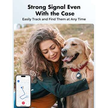 UNBREAKcable Holder for Apple AirTag - 4 Pack [Fit Tightly Design] [Easy to Install] [Hold Air Tag Securely] Waterproof TPU Shell Protective Case with All Metal Keychain Key Ring Clip