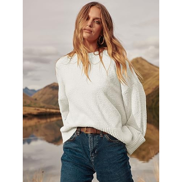 ANRABESS Women's Oversized Fuzzy Knit Sweater