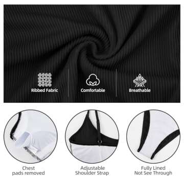 Zando Black One Piece Swimsuit Women Bathing Suit for Women Tummy Control Womens Ribbed Bathing Suits Women Swimsuit Slimming Swimsuits for Women Swimwear Modest One Piece Swim M