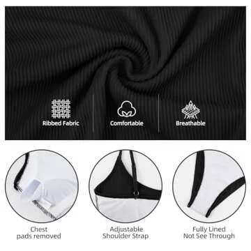 Zando Women's Ribbed One Piece Swimsuit for Tummy Control